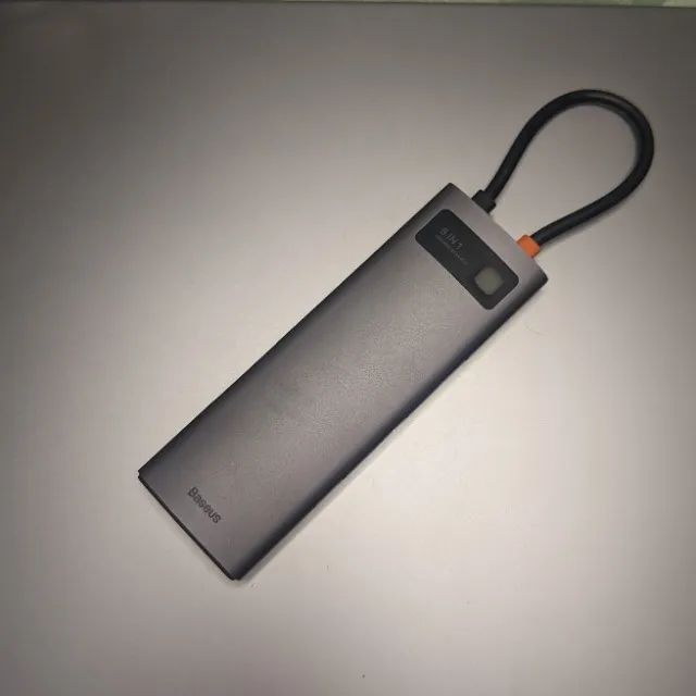 Hub USB-C Baseus 8 em 1 com Rede Gigabit para MacBook e PC