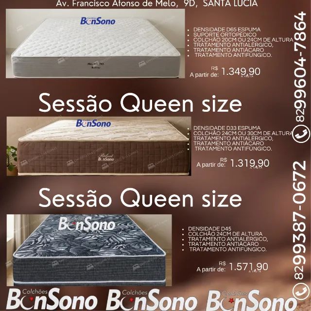 Colchão queen size bonsono molas. Espuma e Ortopédico modelos pronta entrega consulte  - Foto 2