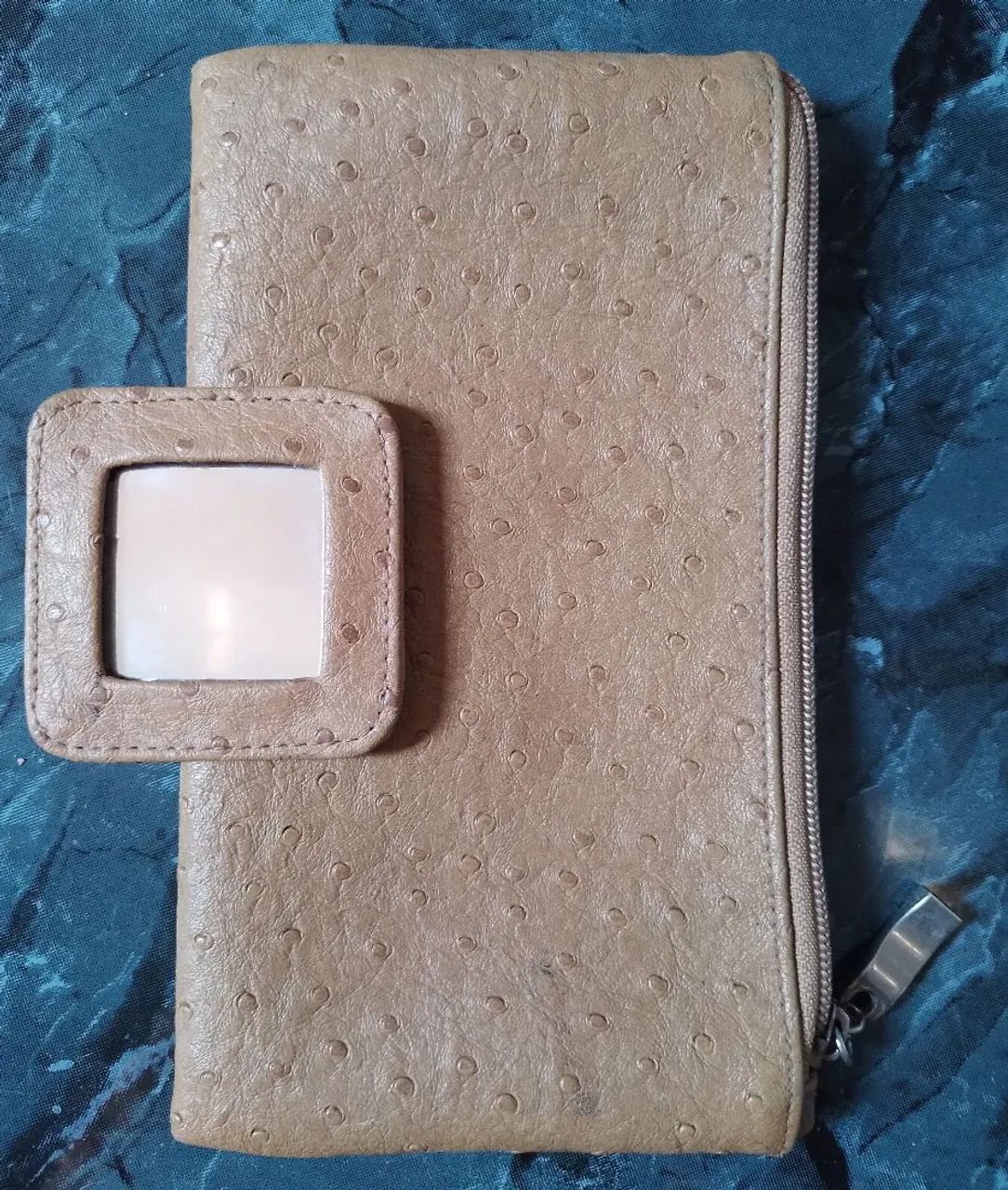 Bolsa couro de avestruz legítimo c espelho. - Foto 5