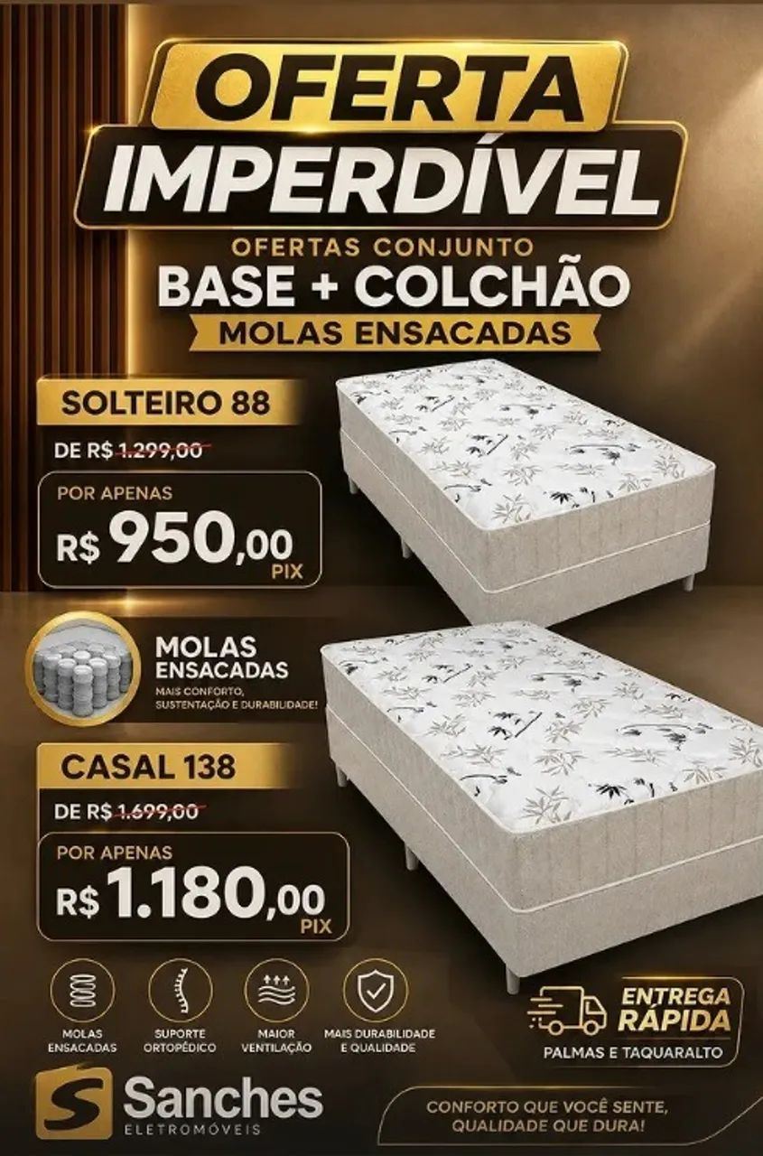 Cama Box MOlas ensacadas Solteiro e casal em super oferta- Entrega Grátis*