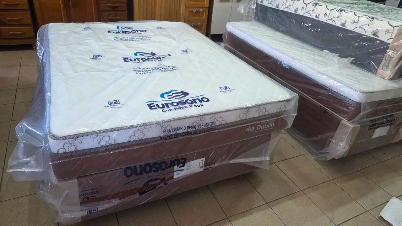Cama de casal box molas ensacadas nova - Foto 3