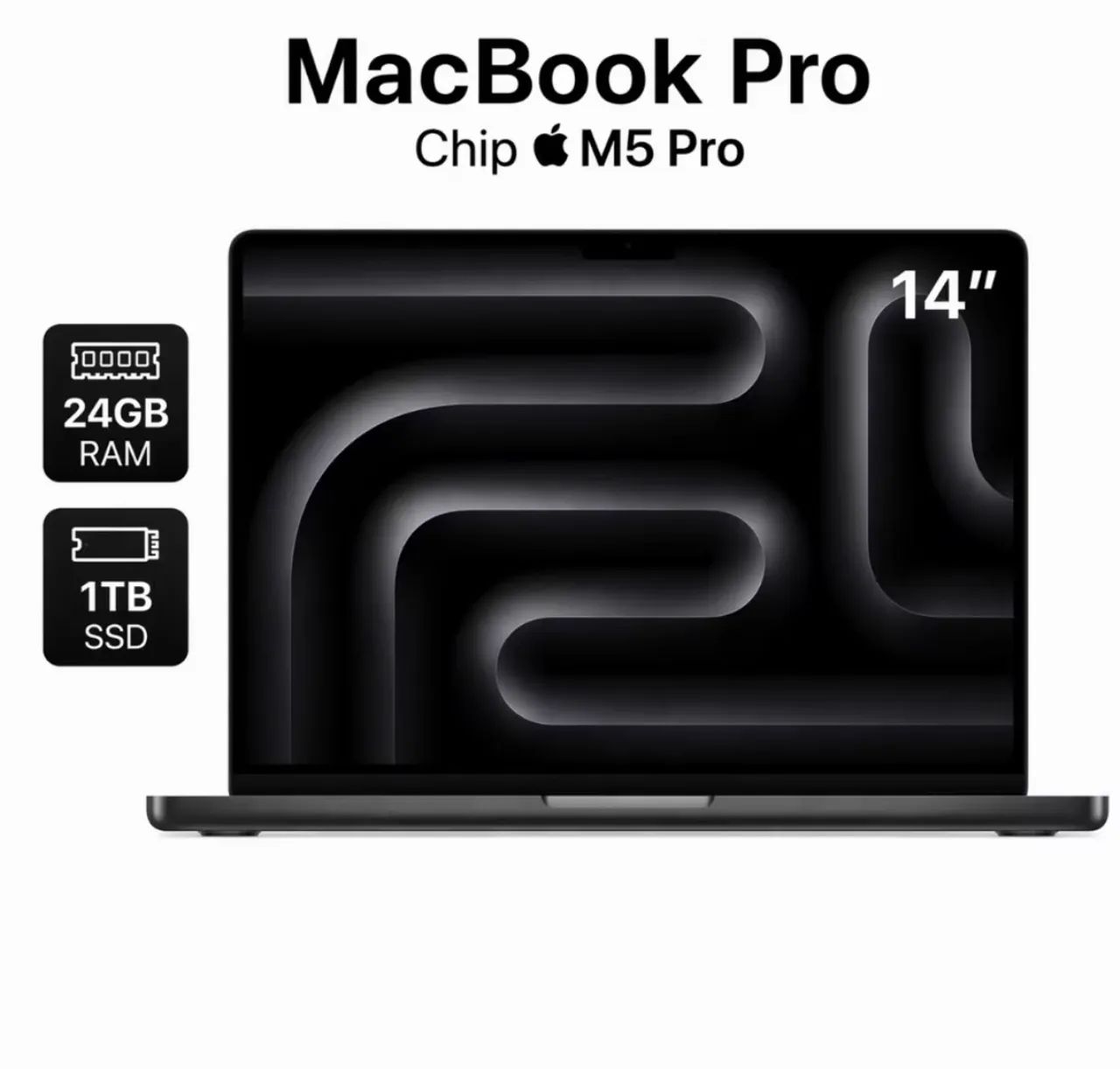 MacBook M5 Pro 24GB 1TB Space Black Lacrado 
