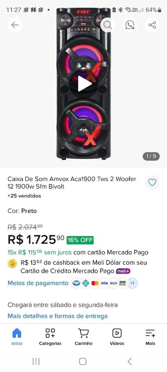 Caixa de som com 1.900 watts..nova. - Foto 4