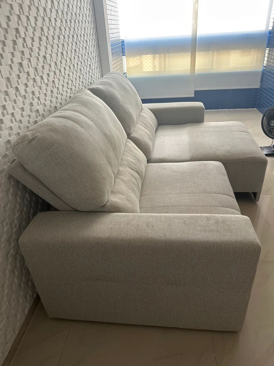 Sofá retrátil e reclinável 2,20 cinza. Ler as observações. - Foto 5