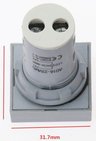 Voltímetro Quadrado Led Digital Medidor De Tensão 22Mm Ac 20-500V Azul COD-CP564  - Foto 2