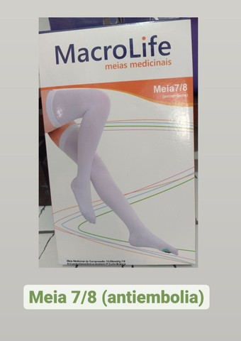 Meia 7/8 Macrolife antiembolia branca - Foto 3