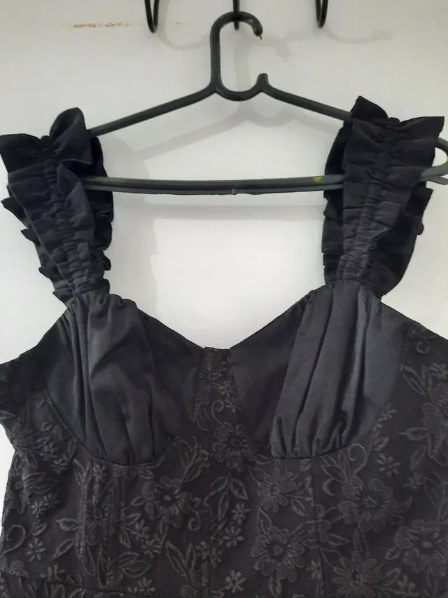 Vestido preto jacquard NOVO - Foto 3