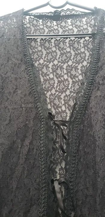 Sobretudo de Renda Preto - Foto 3