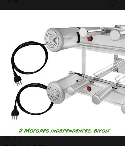 Churrasqueira Gira Grill Inox 2 motores 11 Espetos + Grelha  - Foto 4