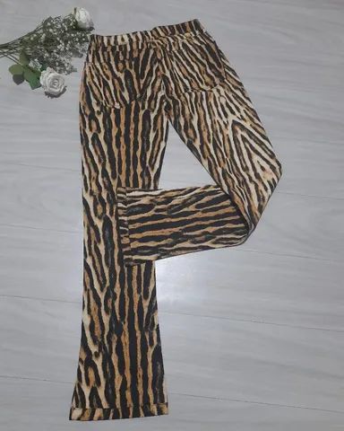 Calça Feminina Casual animal print de algodão com poliéster e elastano.<br><br>NOVA <br> - Foto 2