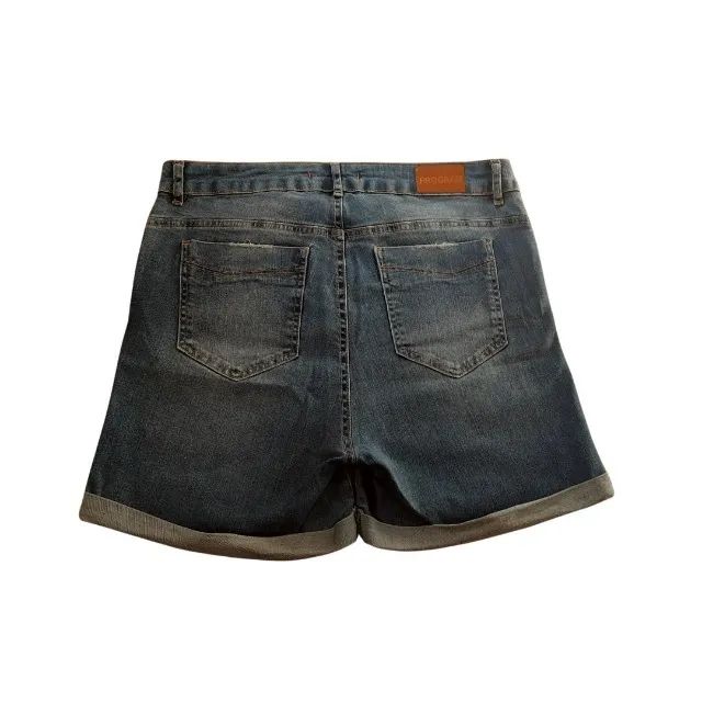 Shorts Plus Size Suellen Com Barra Dobrada Jeans - Foto 3