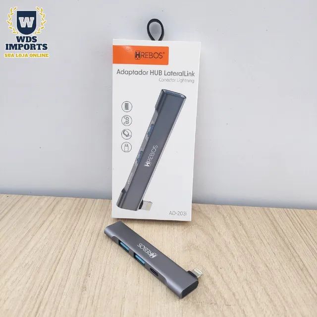 Hub Extensor Lightning 3 Portas Usb 3.0 1 Porta Tipo C - Foto 3