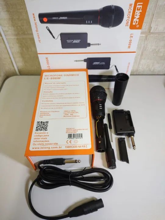 Microfone Wireless Karaokê e Fio  - Foto 4