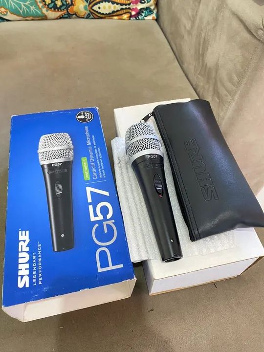 Microfone Shure PG57 XLR Cardioide Dinâmico Original