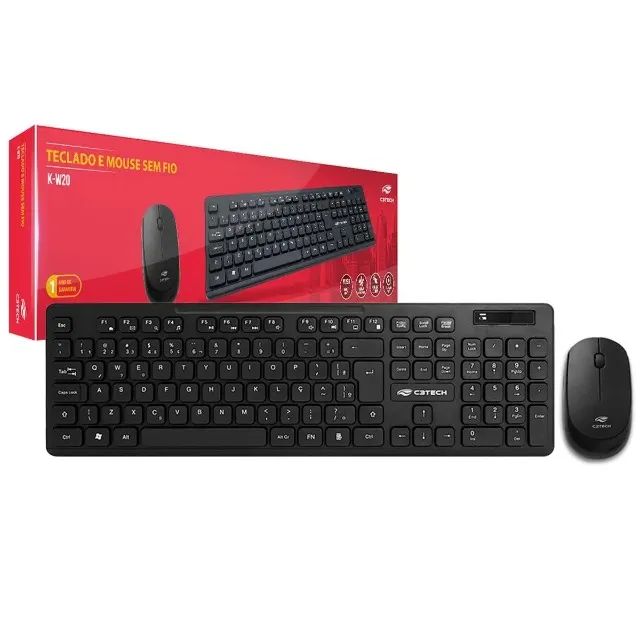 Kit Teclado e Mouse C3Tech K-W20BK, Wireless 2.4 GHz, ABNT2 1000DPI - Loja Coimbra Entrega - Foto 2