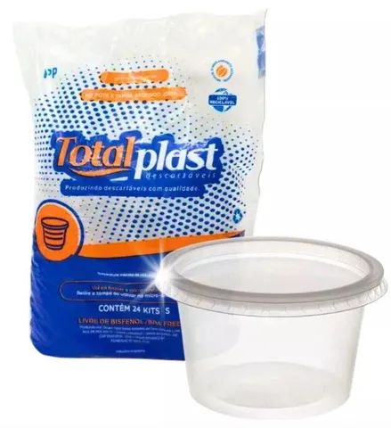 Embalagem plástica Potes com 1000 ml com tapas - Foto 3