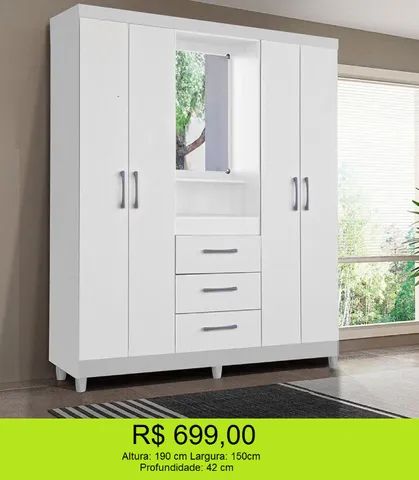 Guarda roupa com espelho 