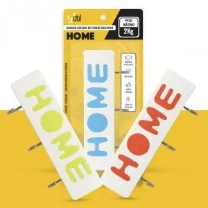 gancho adesivo de parede home sup ate 2kg ud845 19x7,5cm