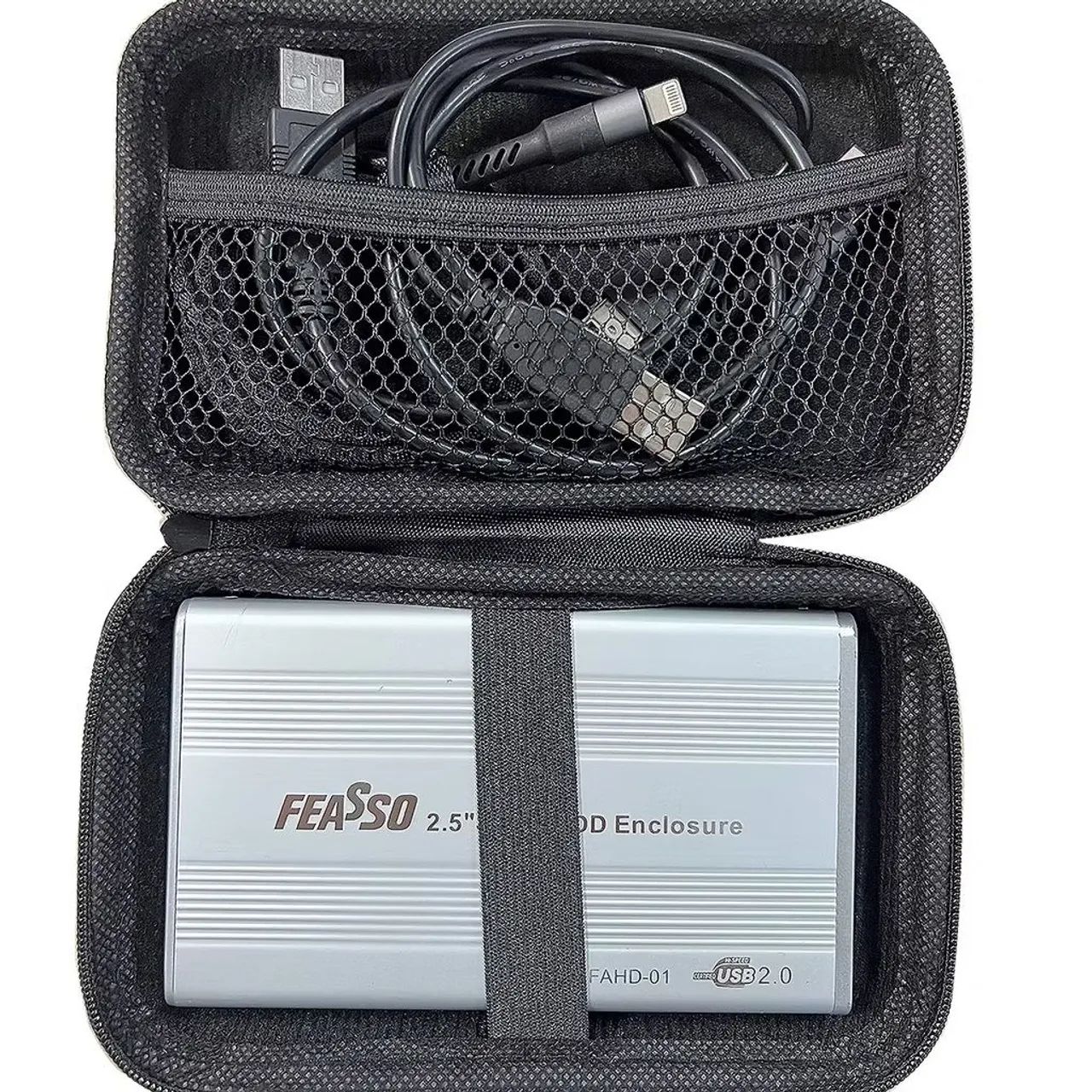 case estojo 1x porta HD externo, calculadora, chaves, cabos, cosméticos carrregador - Foto 2