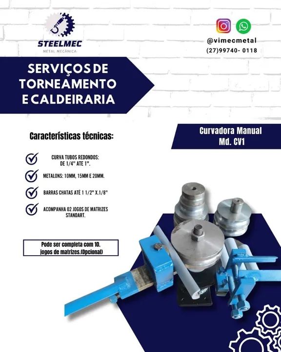 Calandra Elétrica SteelMec EL01 - Torneamento e Caldeiraria - Foto 5