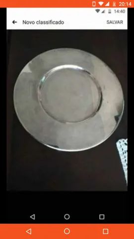 Sousplat banhado a prata 