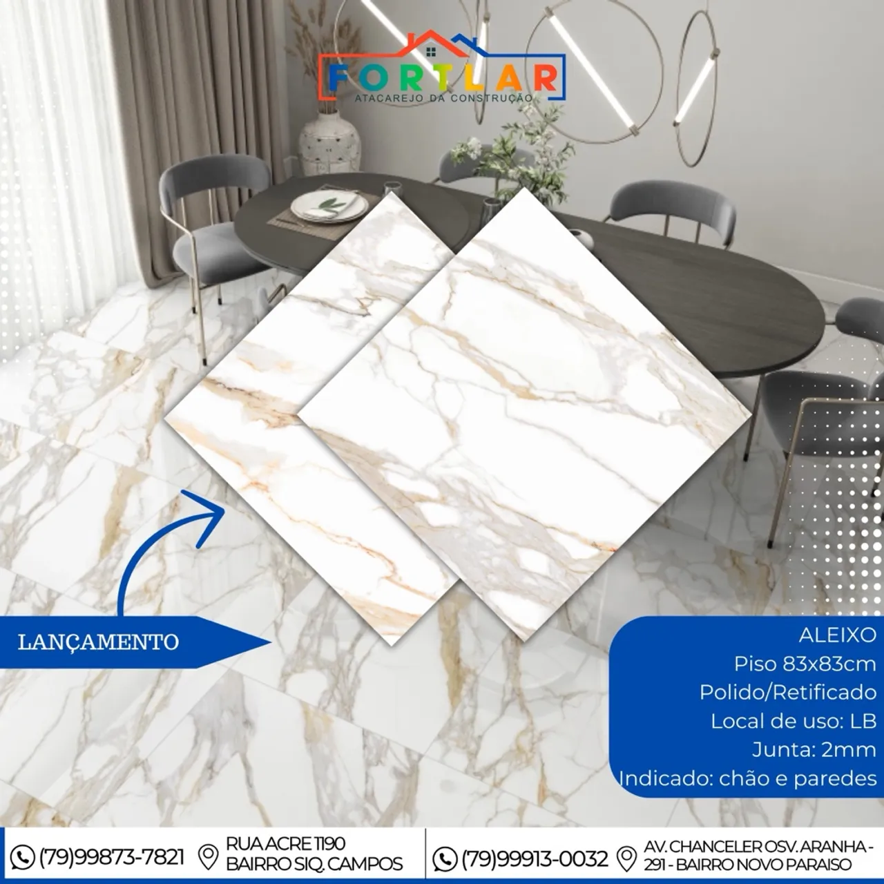 Mega piso polido 83x83 59,90 mt