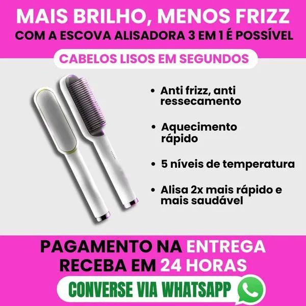 Escova alisadora 3 em 1- Alisa e Modela - Foto 2