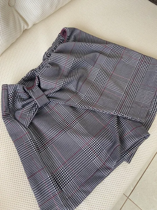 Short saia xadrez feminina