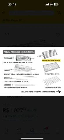 Churrasqueira Gira Grill Inox 2 motores 11 Espetos + Grelha  - Foto 3