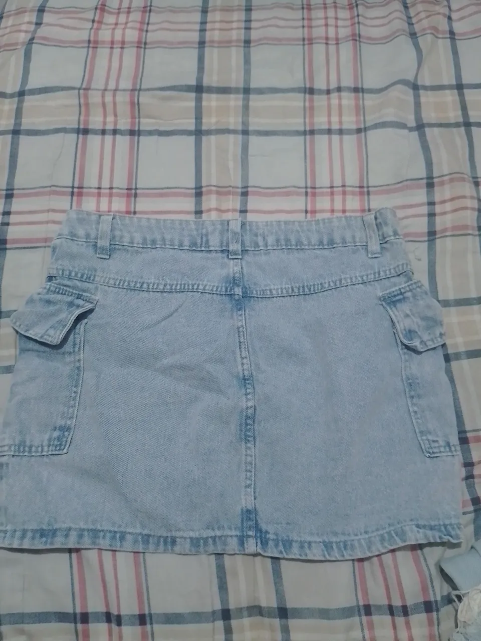 Saia Jeans Jeans com Bolsos Laterais - Tamanho Único