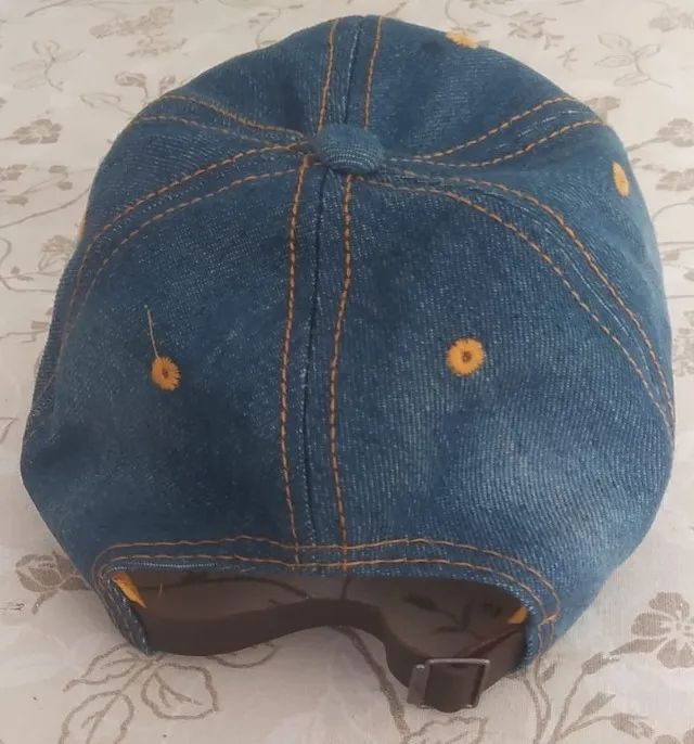 Boné Beisebol com Aba Curva - "JEANS"  - 100% Algodão. * - Foto 3