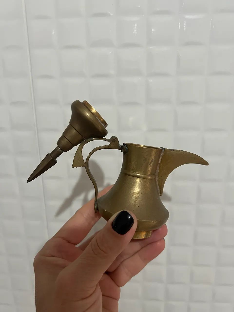 Bule turco de bronze (13,5cm) Em Perfeito Estado - À Retirar - Zona Sul - SP Capitsl - Foto 2