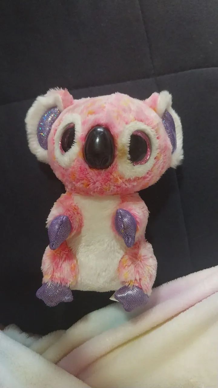beanie boo Pelúcia Koala cor de rosa