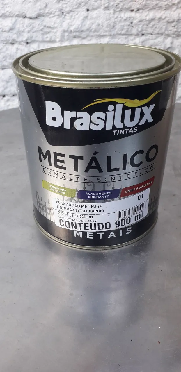 Tinta Metálica Ouro Antigo Brasilux 900ml