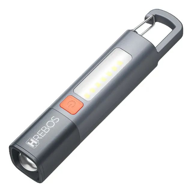 [PROMO] Lanterna LED mosquetão H'rebos IF-260 cinza 200 lumens