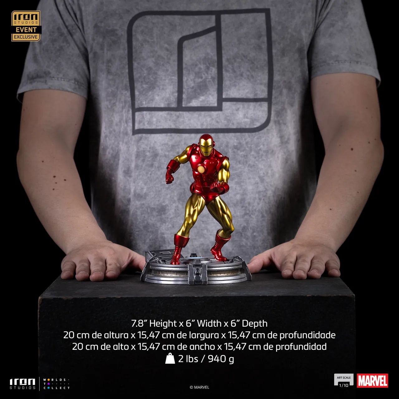 Iron man EXCLUSIVO CCXP25 Marvel Comics - Art Scale 1/10 Iron