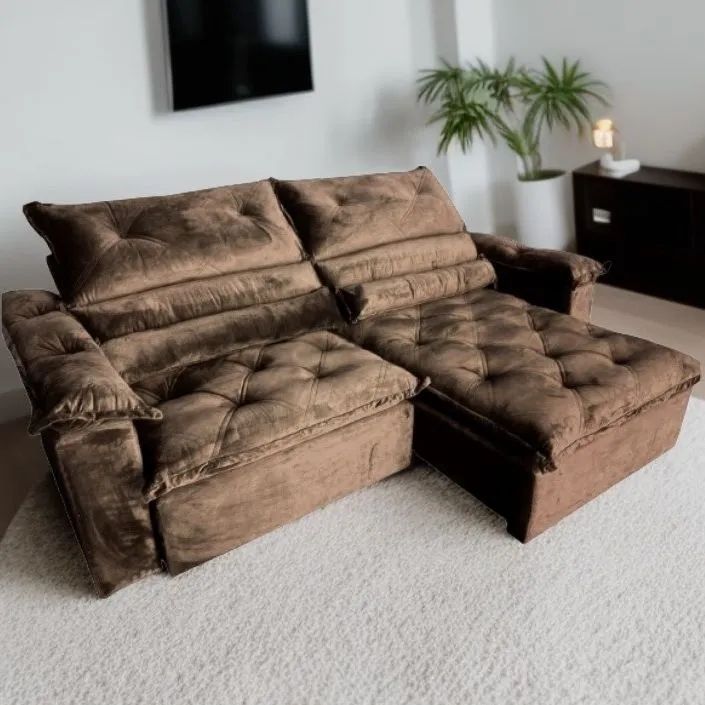 Sofá 5 Lugares Retrátil e Reclinável Conforto e Elegância!! 726tt6 - Foto 5