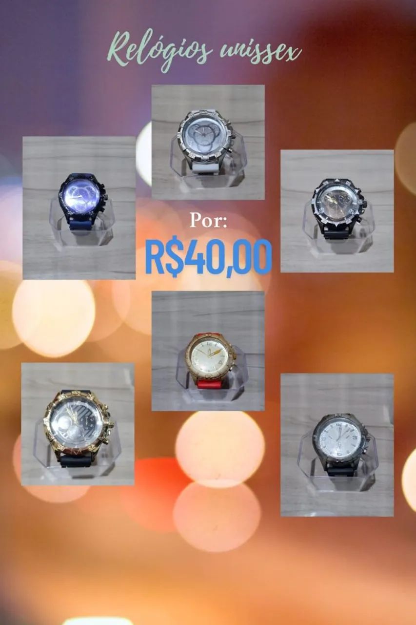 Relógios unissex por R$40,00