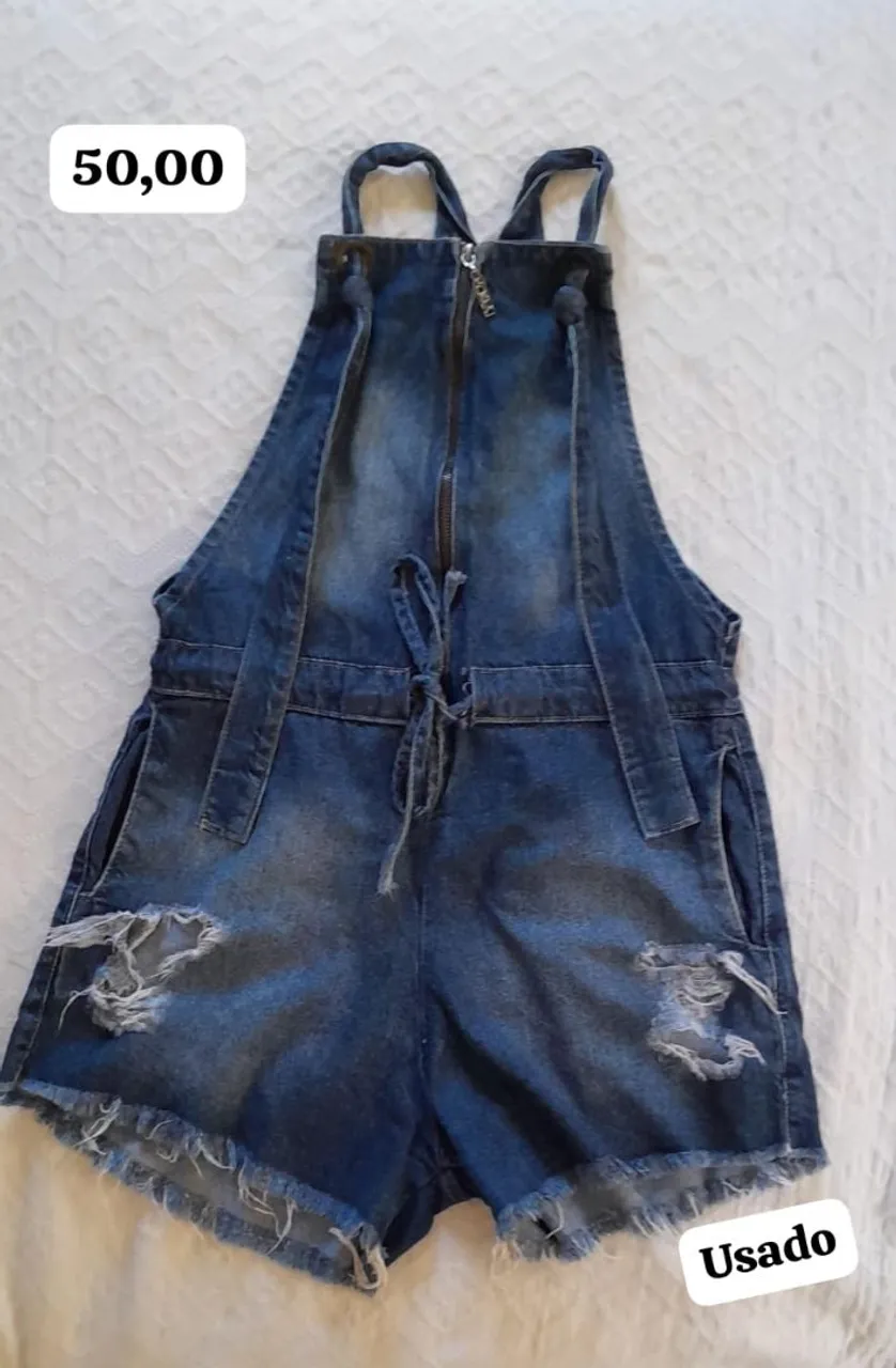 Macacão Jeans Destroyed