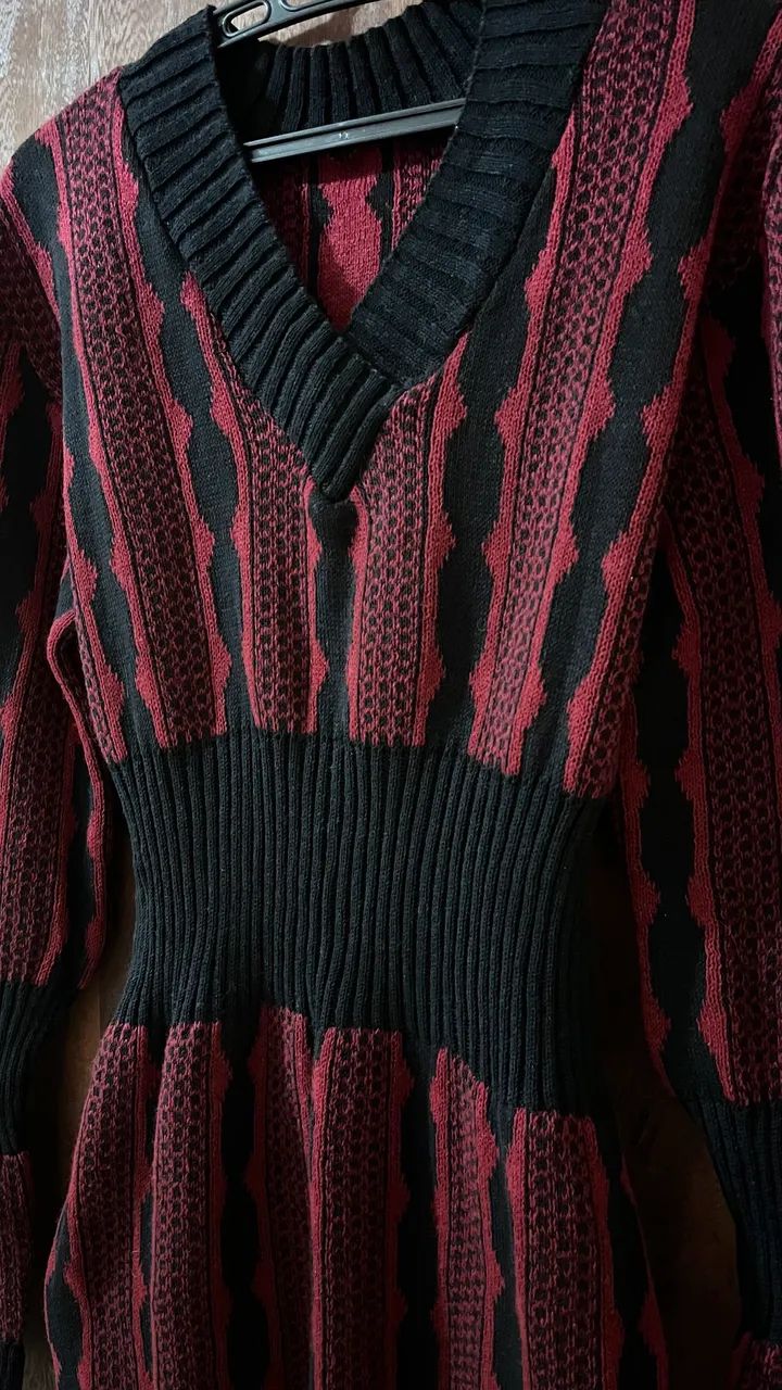 Vestido Malha Preto e Vermelho  - Foto 2