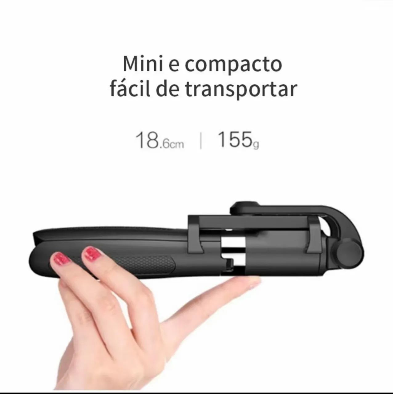 Tripé/Selfie Stick 3 em 1 com Bluetooth e Ring Light - Foto 3