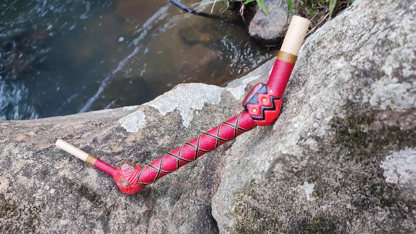Tepi Rapé Fio Encerado Com Jaspe Vermelho E Ágatas De Fogo - Foto 2
