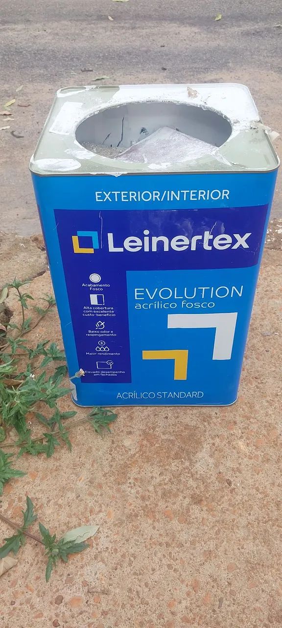 Lata de tinta para interior, cor branca gelo, leinertex 