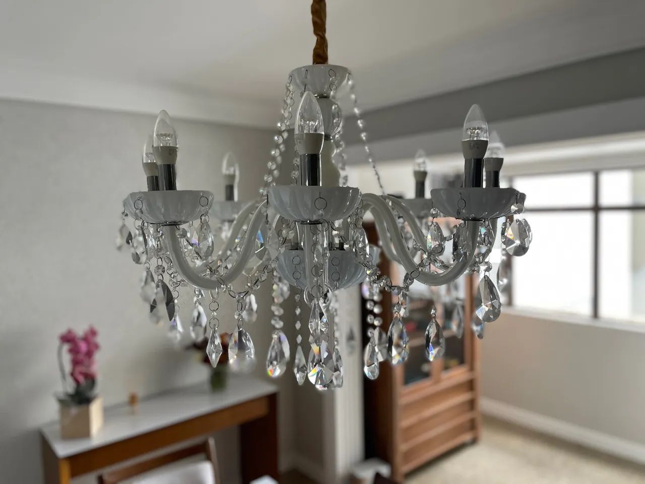 Lustre de Cristal Branco