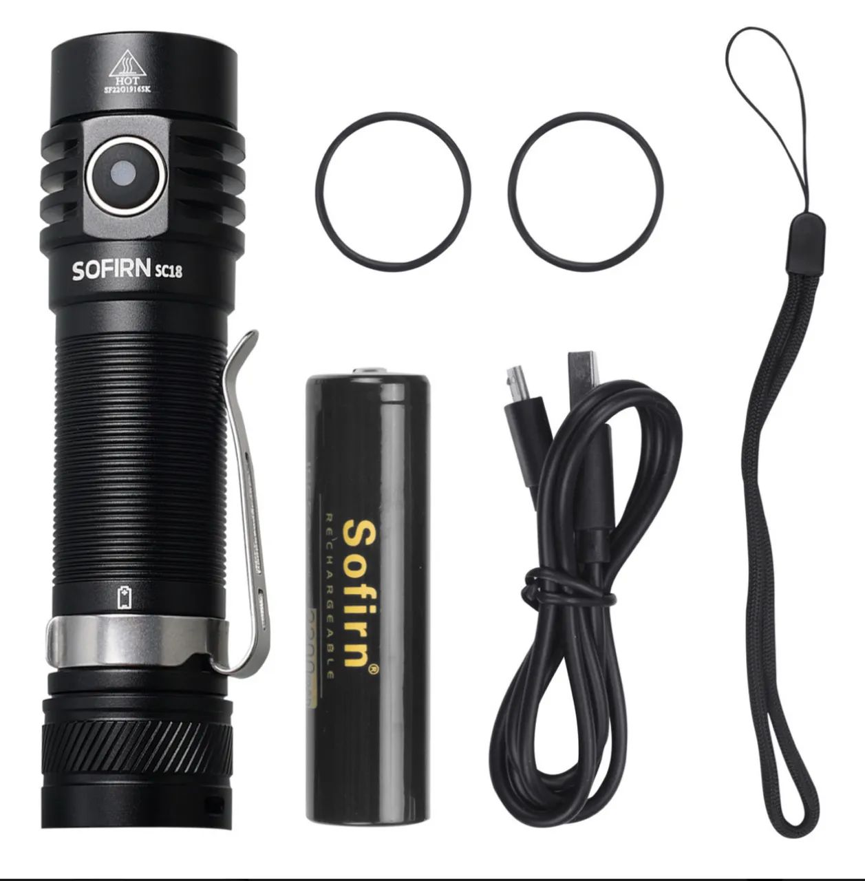 Lanterna Sofirn Sc18 1800 Lúmens Tática 217 Metros Lanterna Preto