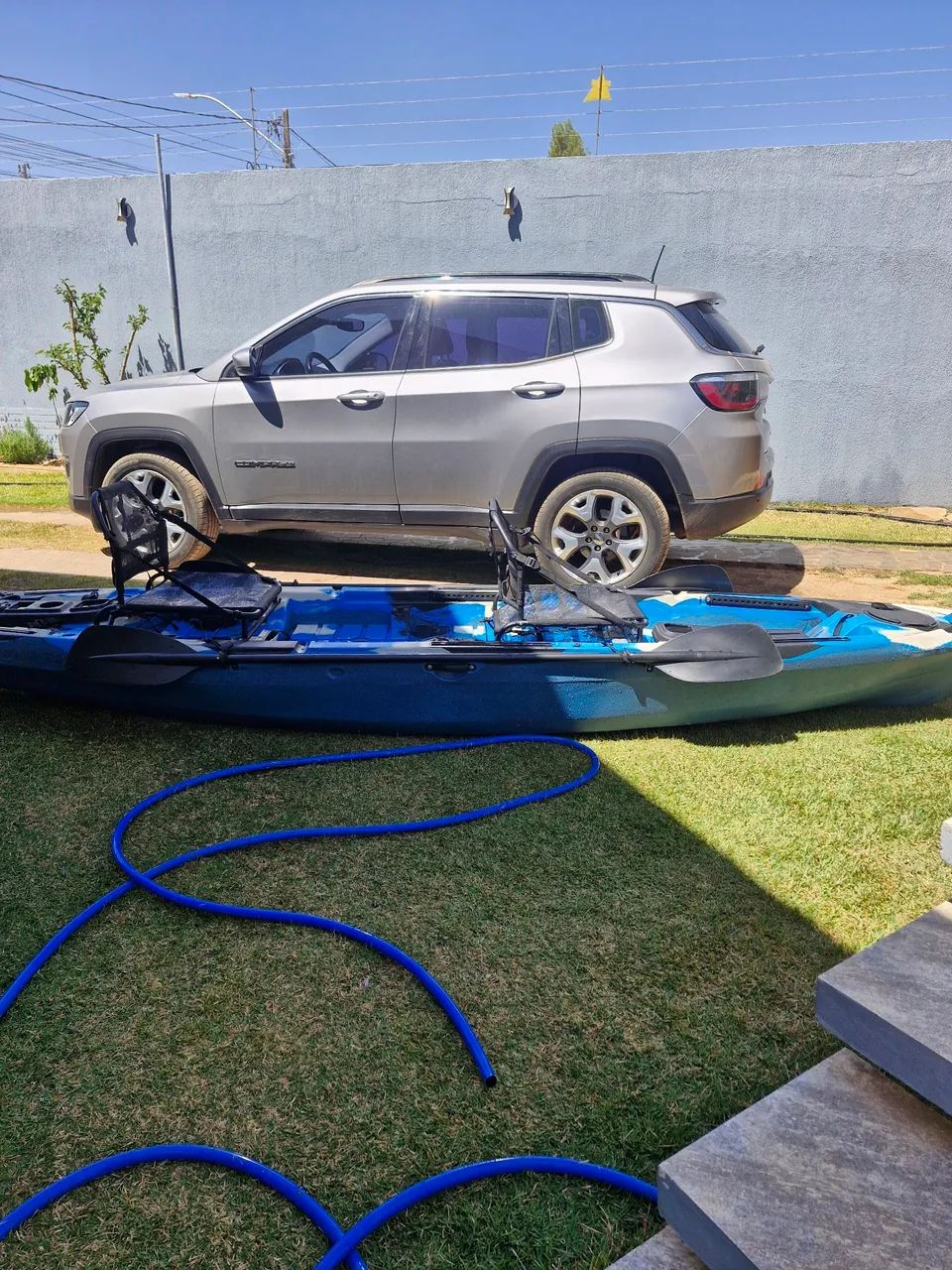 Caiaque Hidro2Eko Caiman 135 Azul Camuflado - Foto 2