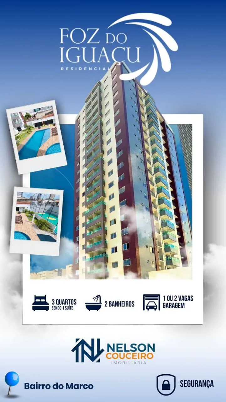 Edificio Foz do Iguaçu - 3/4 sendo uma suíte no Marco