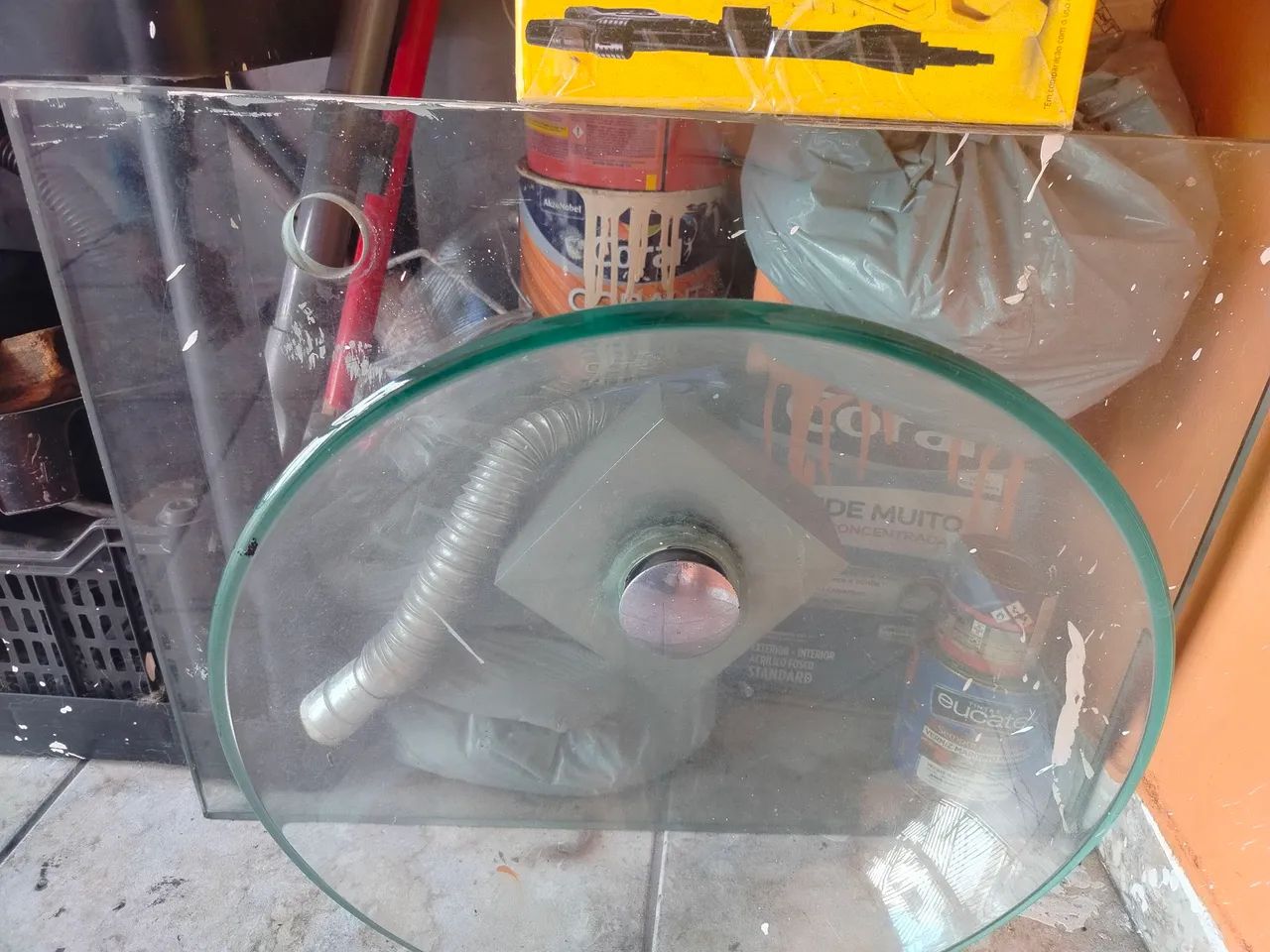 Oval Glass Basin with Trap