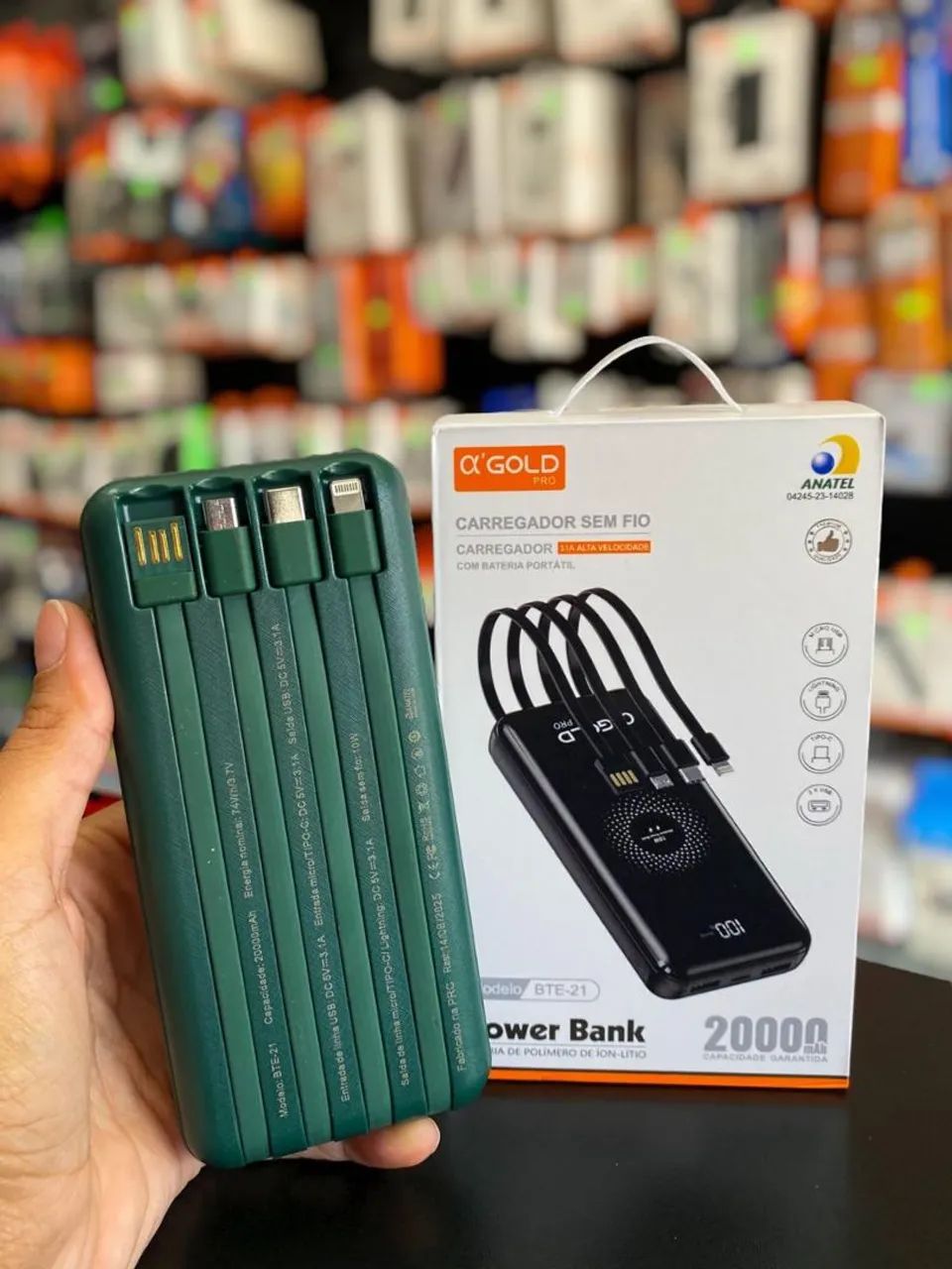 CARREGADOR PORTÁTIL 20.000 MAH GOLD COM INDUÇÃO BTE-21 - Foto 5