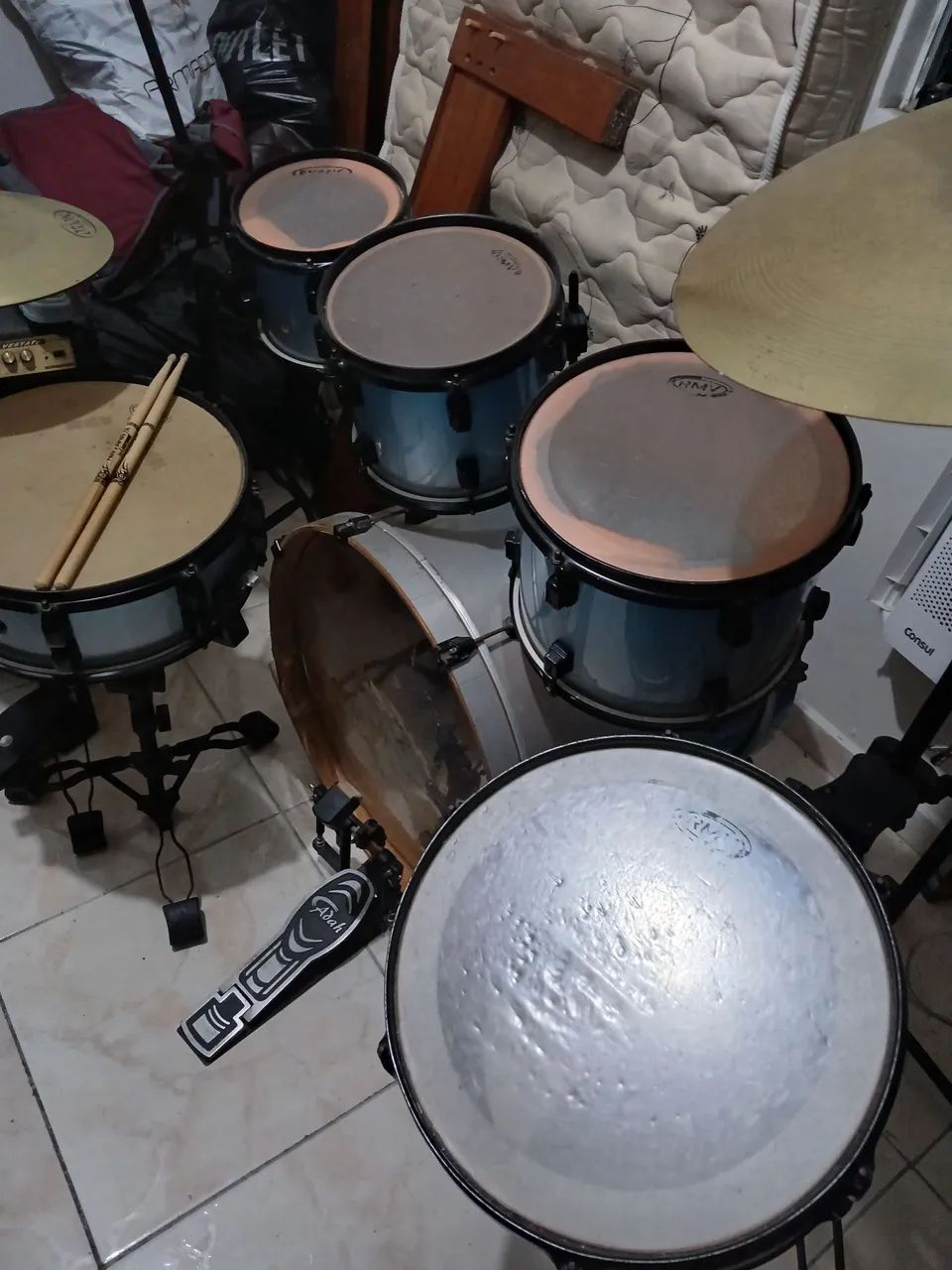 Bateria RMV com 3 tons e pratosTwister - Foto 4